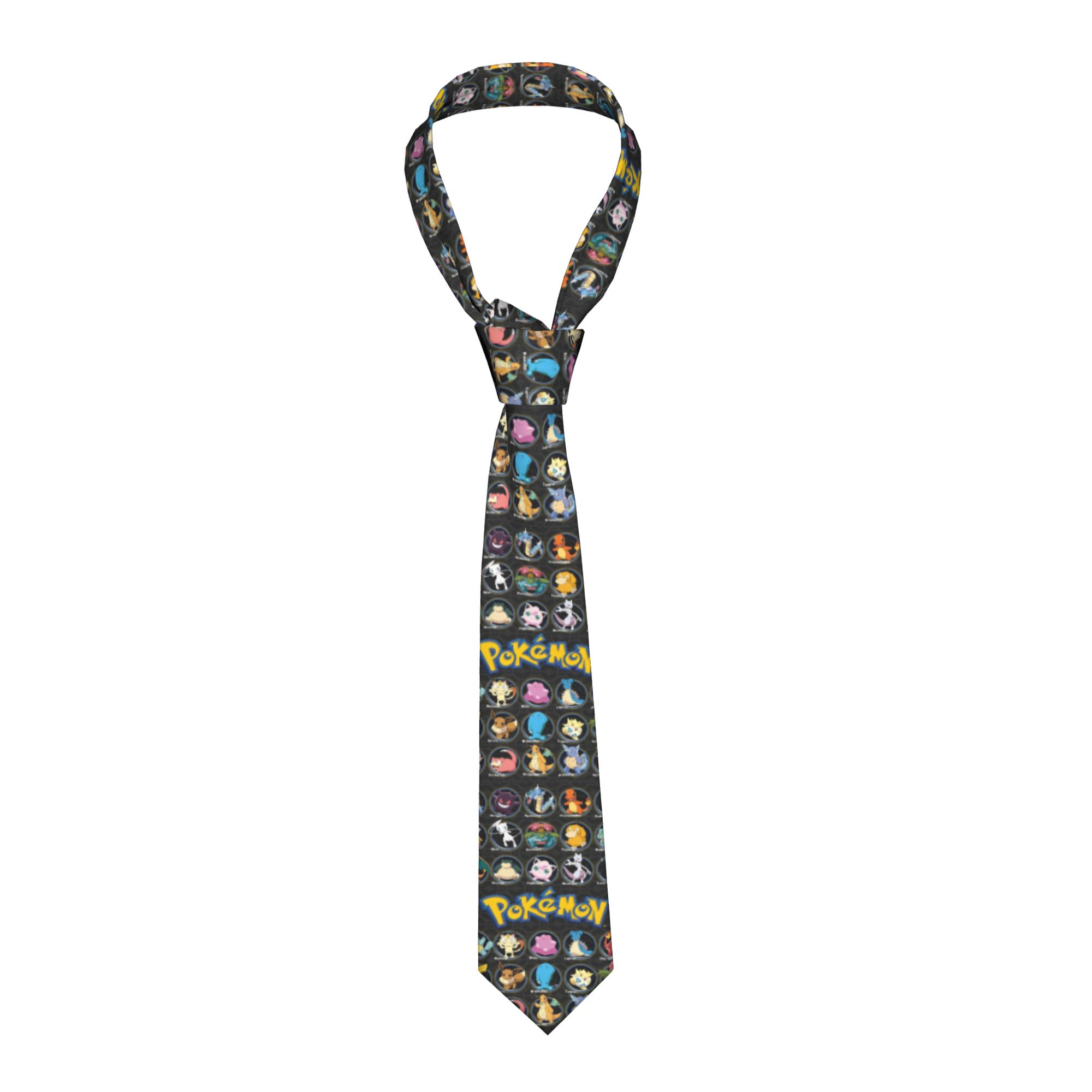 Skinny Tie Men - Karikatür Pokemon Karakterler Kravatlar Erkek Kadın