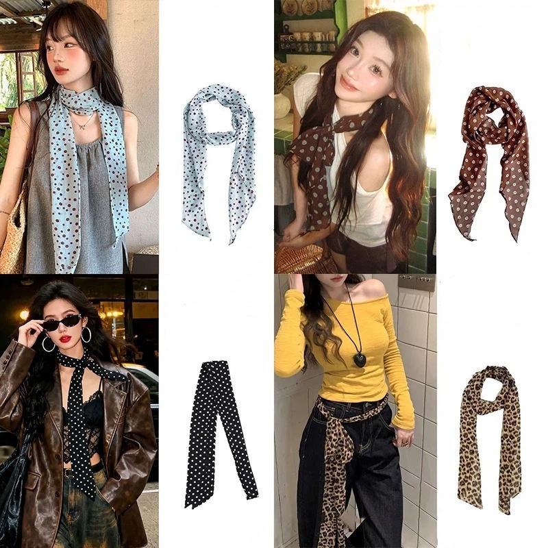 Puantiyeli Çiçek Desenli İpek  - Ascot Neck Scarf incelemesi ve fiyatı